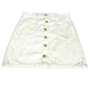 Kenzie jeans Size 6/28 Ivory Corduroy High Waist Miniskirt Button Front Pockets